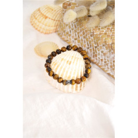 Bracelet Oeil de Tigre Perles rondes 8 mm