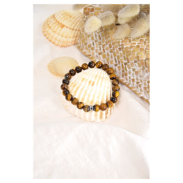 Bracelet Oeil de Tigre Perles rondes 8 mm