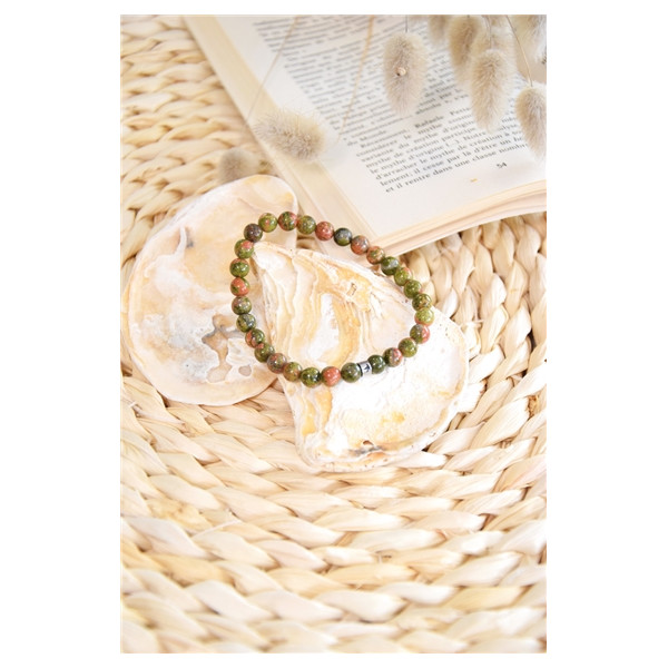Bracelet Unakite Perles Rondes 6 mm