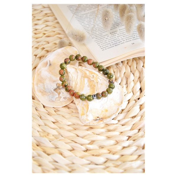 Bracelet Unakite Perles rondes 8 mm