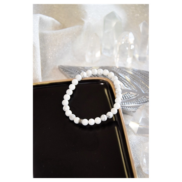 Bracelet Magnésite Perles rondes 6 mm