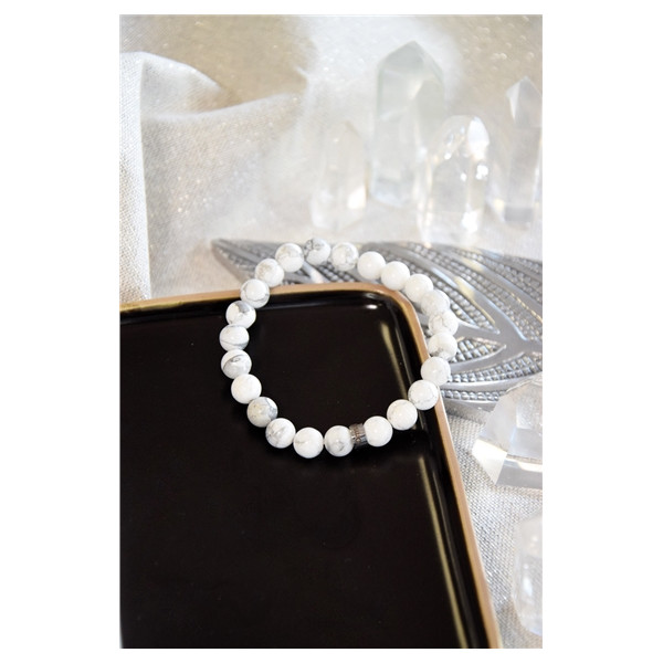 Bracelet Magnésite Perles rondes 8 mm