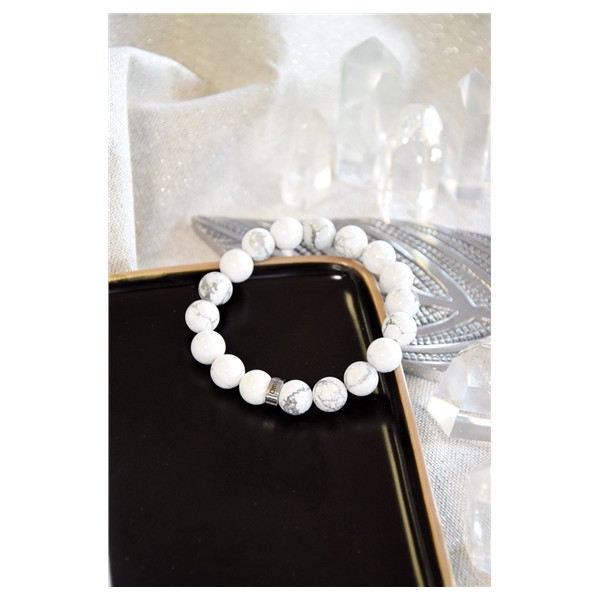 Bracelet Magnésite Perles rondes 10 mm