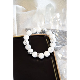 Bracelet Magnésite Perles rondes 12 mm