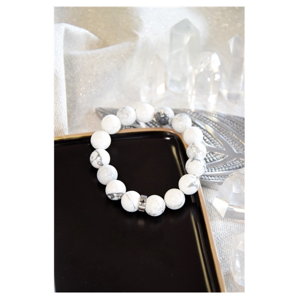 Bracelet Magnésite Perles rondes 12 mm