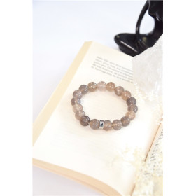 Bracelet Calcédoine Grise Perles Rondes 10 mm