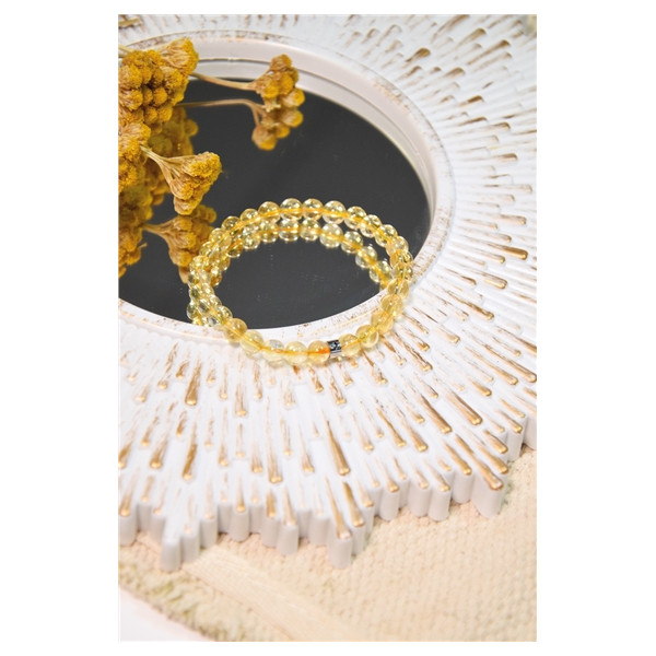 Bracelet Citrine Perles rondes 6 mm