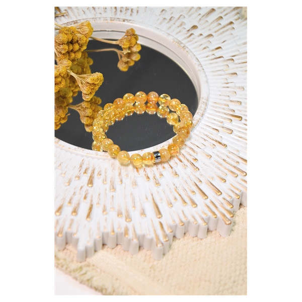 Bracelet Citrine Perles rondes 8 mm
