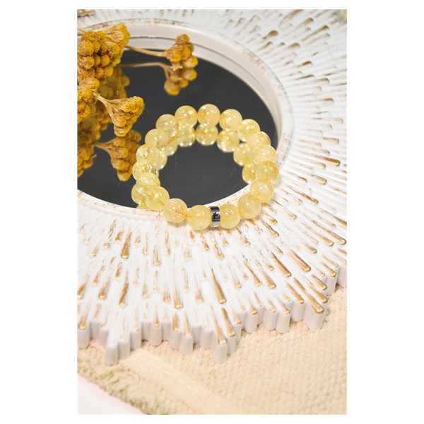 Bracelet Citrine Perles rondes 10 mm