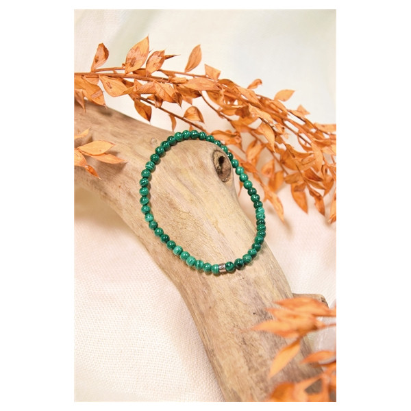 Bracelet Malachite Perles Rondes 4 mm
