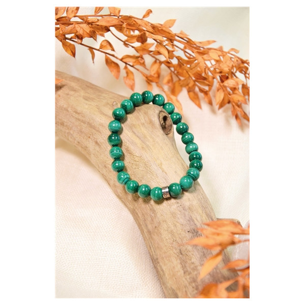 Bracelet Malachite Perles Rondes 8 mm