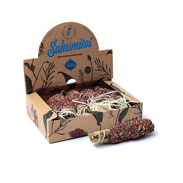 Sagrada Madre Sahumitos smudge Rose par 5 en boîte présentoir -- 18x4x12cm