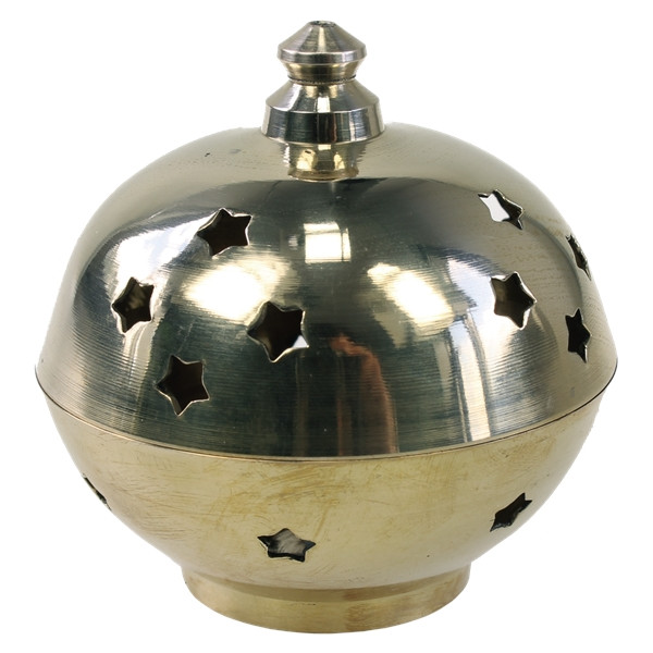 Brûle-encens laiton - forme boule - grand