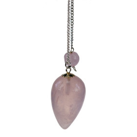 Pendule Goutte en Quartz Rose