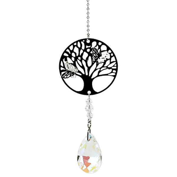 Arbre de Vie + goutte de cristal arc en ciel - blanc -- 30 c