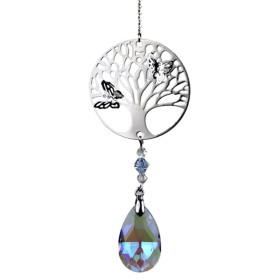 Arbre de Vie + goutte de cristal arc en ciel - blanc -- 30 c