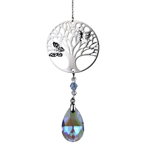 Arbre de Vie + goutte de cristal arc en ciel - blanc -- 30 c