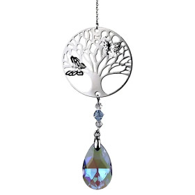 Arbre de Vie + goutte de cristal arc en ciel violet -- 30 cm