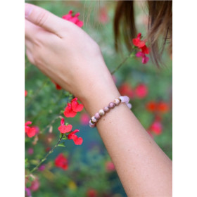 Bracelet Chakra du Cur Perles rondes 6 mm