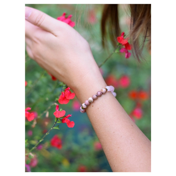 Bracelet Chakra du Cur Perles rondes 6 mm