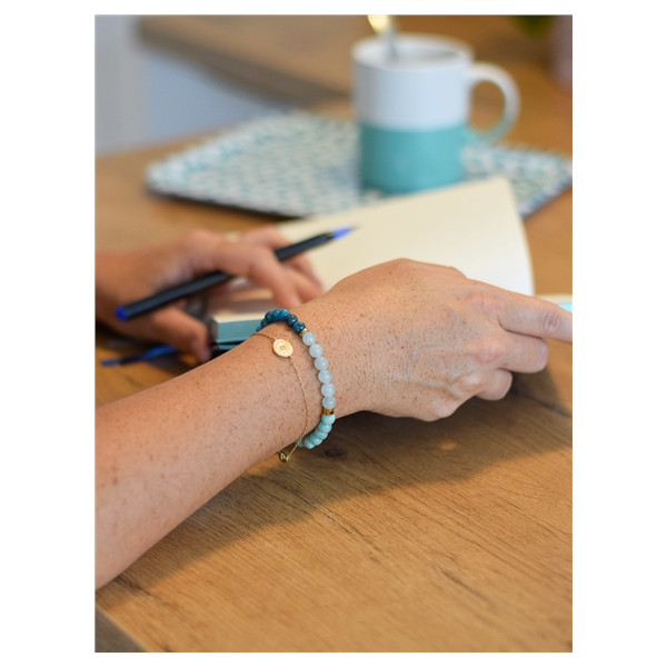 Bracelet Chakra de la Gorge Perles rondes 6 mm