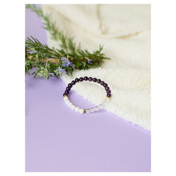 Bracelet Chakra Couronne Perles rondes 6 mm