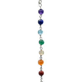 Pendule Cristal avec chaînette 7 Chakra -- 16 g； 3-4 cm