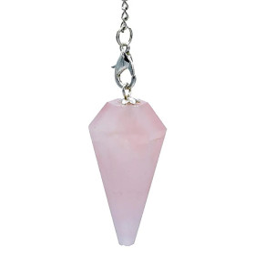 Pendule Quartz Rose chaînette 7 Chakra -- 16 g； 3-4 cm
