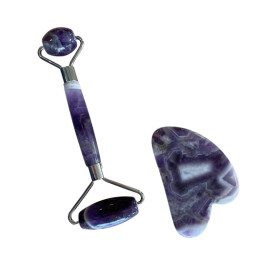 Coffret de Massage pour le Visage en Améthyste