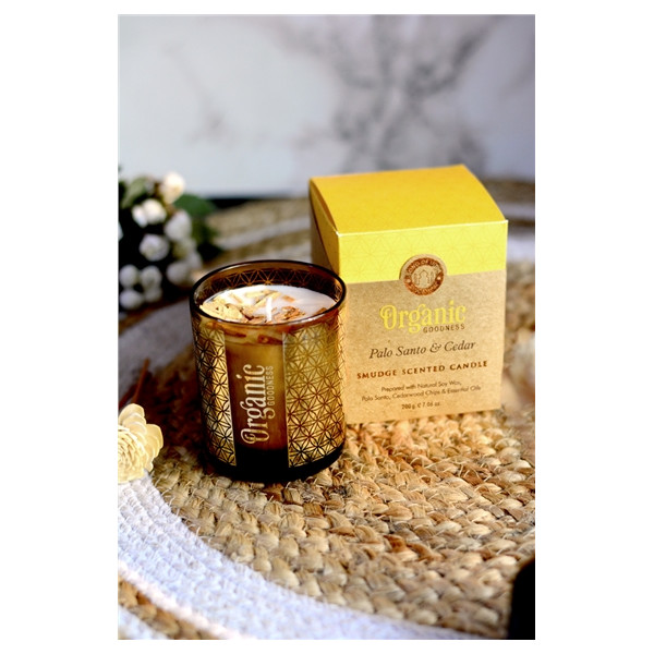 Bougie parfumée Organic Purification Palo Santo et Cèdre 200 grs
