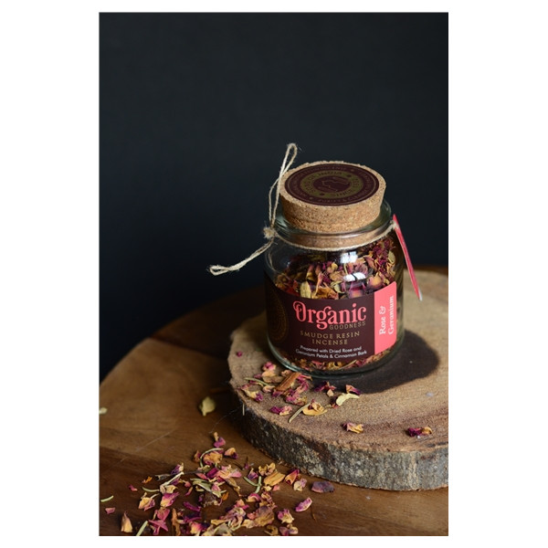 Encens Résine Organic Purification Rose et Géranium 100 grs