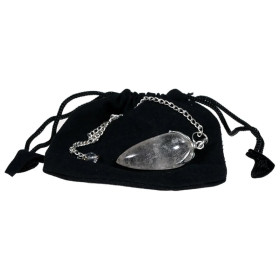 Pendule lotus cristal de roche en pointe -- 2.5-3 cm