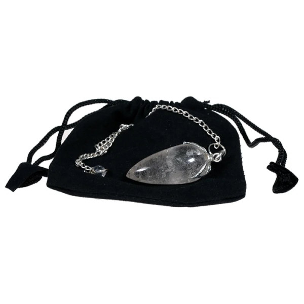 Pendule lotus cristal de roche en pointe -- 2.5-3 cm