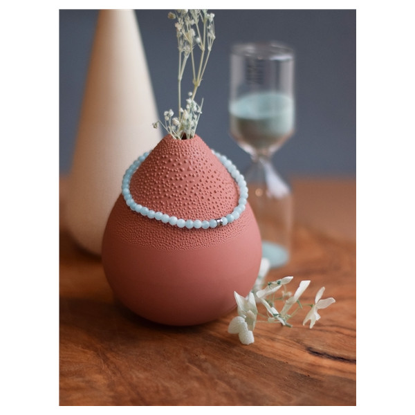 Bracelet Aigue-Marine Perles rondes 4 mm