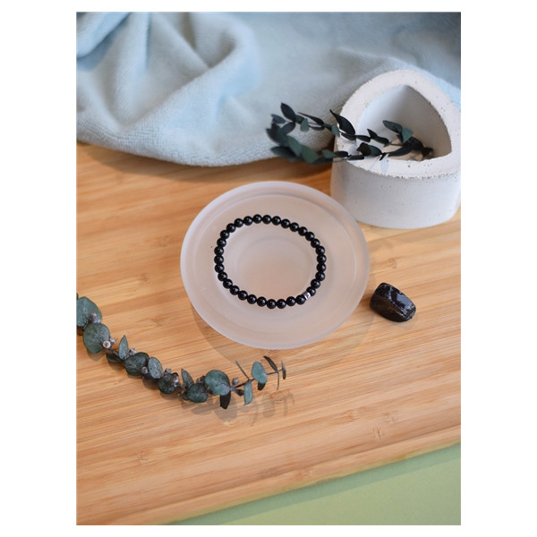 Bracelet Tourmaline Noire Perles rondes 6 mm