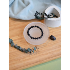 Bracelet Tourmaline Noire Perles rondes 8 mm