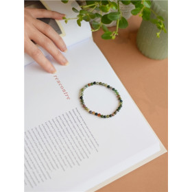 Bracelet Agate Multicolore Perles rondes 4 mm