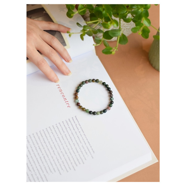 Bracelet Agate Multicolore Perles rondes 6 mm