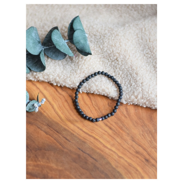 Bracelet Pierre de lave Perles rondes 4 mm