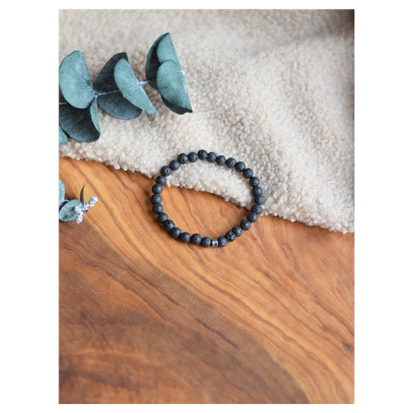 Bracelet Pierre de lave Perles rondes 6 mm