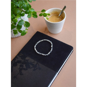 Bracelet Jaspe Dalmatien Perles rondes 4 mm