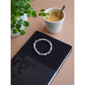 Bracelet Jaspe Dalmatien Perles rondes 6 mm