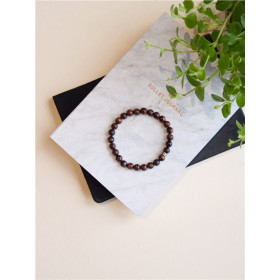 Bracelet il de taureau Perles rondes 8 mm Poignet large