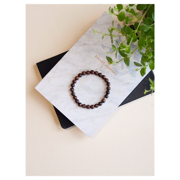 Bracelet il de taureau Perles rondes 8 mm Poignet large