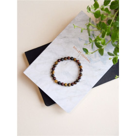 Bracelet il de Taureau, faucon, tigre Perles rondes 8 mm Poignet large