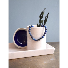 Bracelet Lapis-Lazuli Perles rondes 8 mm Poignet large