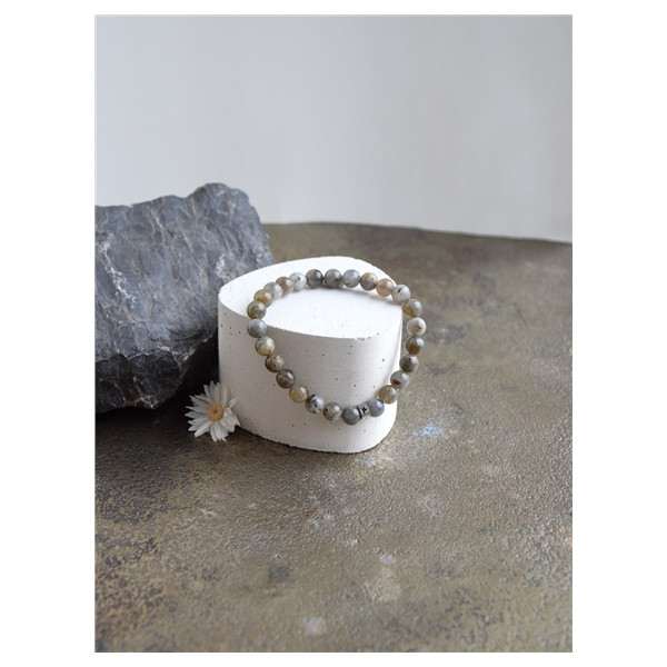 Bracelet Labradorite Perles rondes 8 mm Poignet large