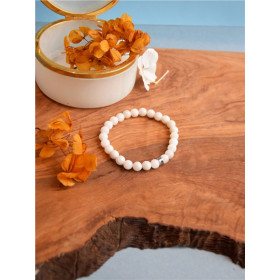 Bracelet Pierre de lune Perles rondes 8 mm Poignet large