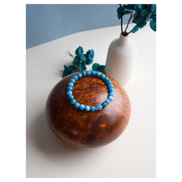 Bracelet Apatite Perles rondes 8 mm Poignet large