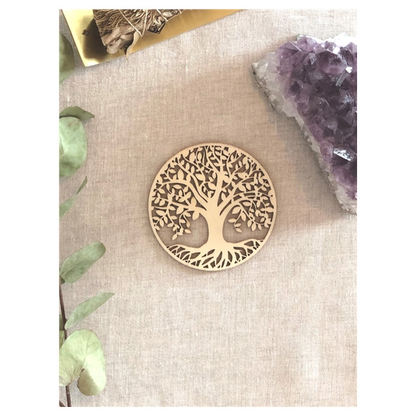 Socle de rechargement en bois Arbre de Vie ajouré 10 cm